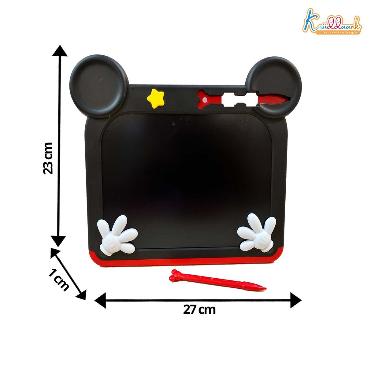 Kriiddaank Mickey Disney LCD Writing Magic Tablet 9 Inch, Electronic Drawing Pad for Kids, Toddler Travel Doodle Board, Preschool Early Education Toy, Birthday Gift for Boys & Girls 3-9 Years (Red)