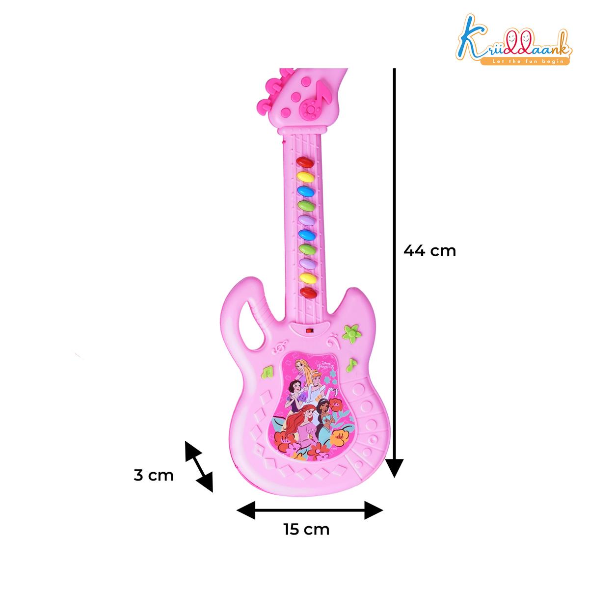 Disney Princess Musical Guitar for Toddlers - Sing-Along Karaoke Junior Music Toy with Built-in Tones - Pink Rockstar Interactive Toy Guitar for Girls Ages 3+ - Safe & Educational Birthday Gift