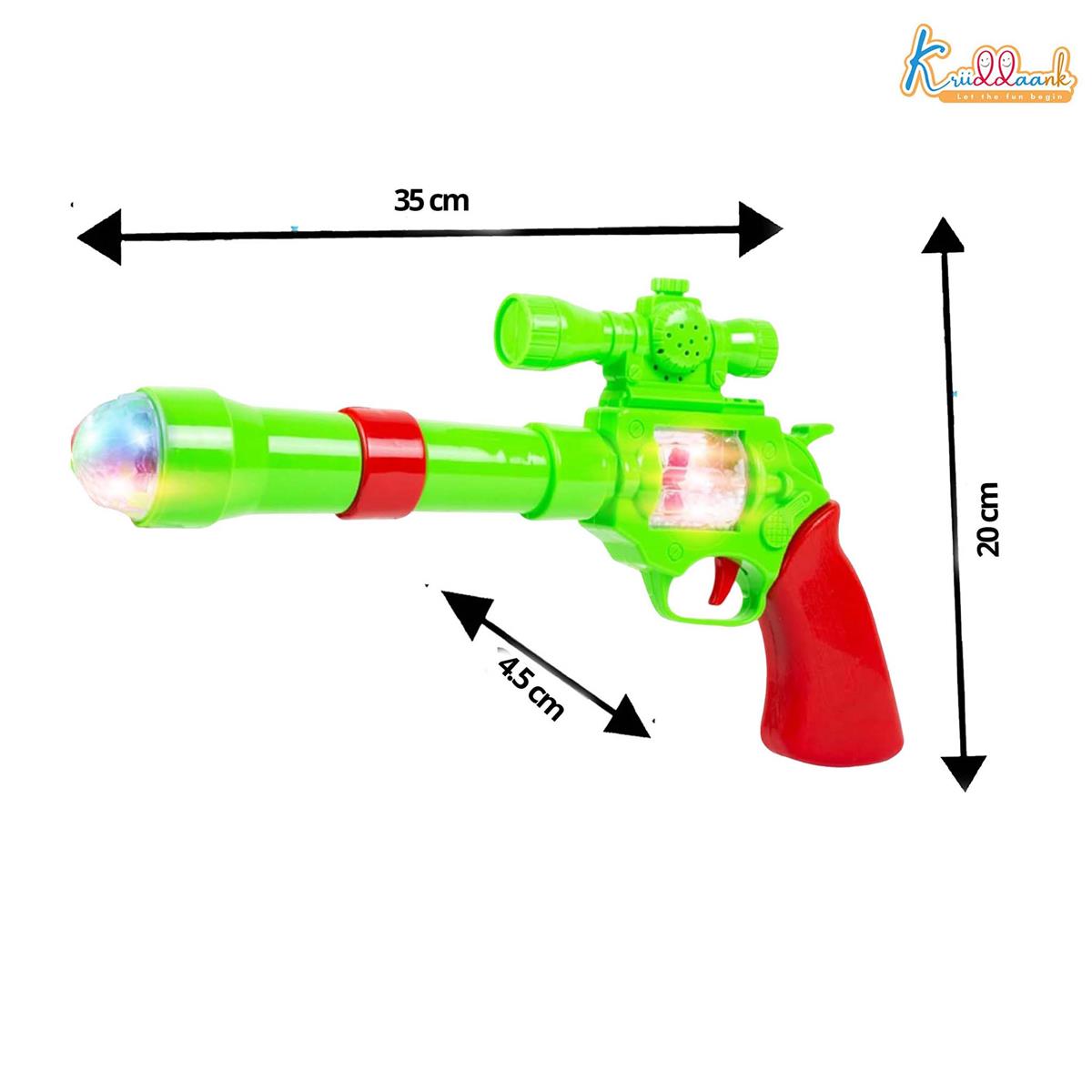 Kriiddaank Strike Gun Toy - Kids Safe Soft Bullet Blaster with Foam Bullets, Sound & Projection Lights - Battery Operated Shooting Playset for Boys & Girls, Multicolor - Ages 3+