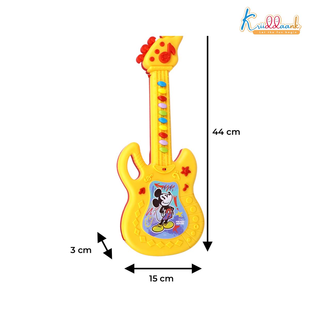Disney Mickey Mouse Theme Musical Guitar for Toddlers & Kids | Battery Operated Sing-Along Educational Toy | Interactive Music & Sounds for Juniors (3+ Years) - Red