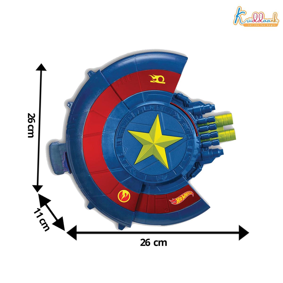 Hot Wheels Shield Striker Dart Blaster Toy for Kids 6+ Years - Includes 10 EVA Soft Foam Darts - Safe, Pull-Back Action Gun for Engaging & Interactive Play - Multicolor