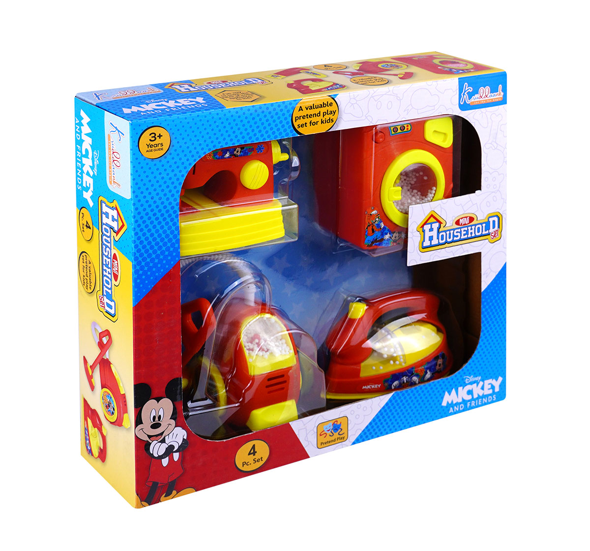 Kriiddaank  Mini Household Set- 4pc MickeyKriiddaank 4-Piece SetMickey Houshold CollectionMickey Home DécorMinnie-Themed Home GoodsKitchen Toy with Realistic Utensils