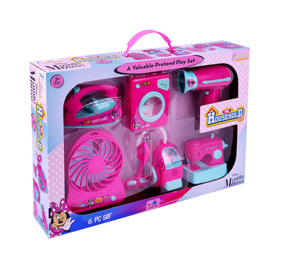 Kriiddaank  Mini Household Set- 6pc MinnieMini household cleaning set for kidsToy household cleaning accessoriesInteractive cleaning toy set for kidsMini home cleaning kit for childrenMiniature home essentials playset