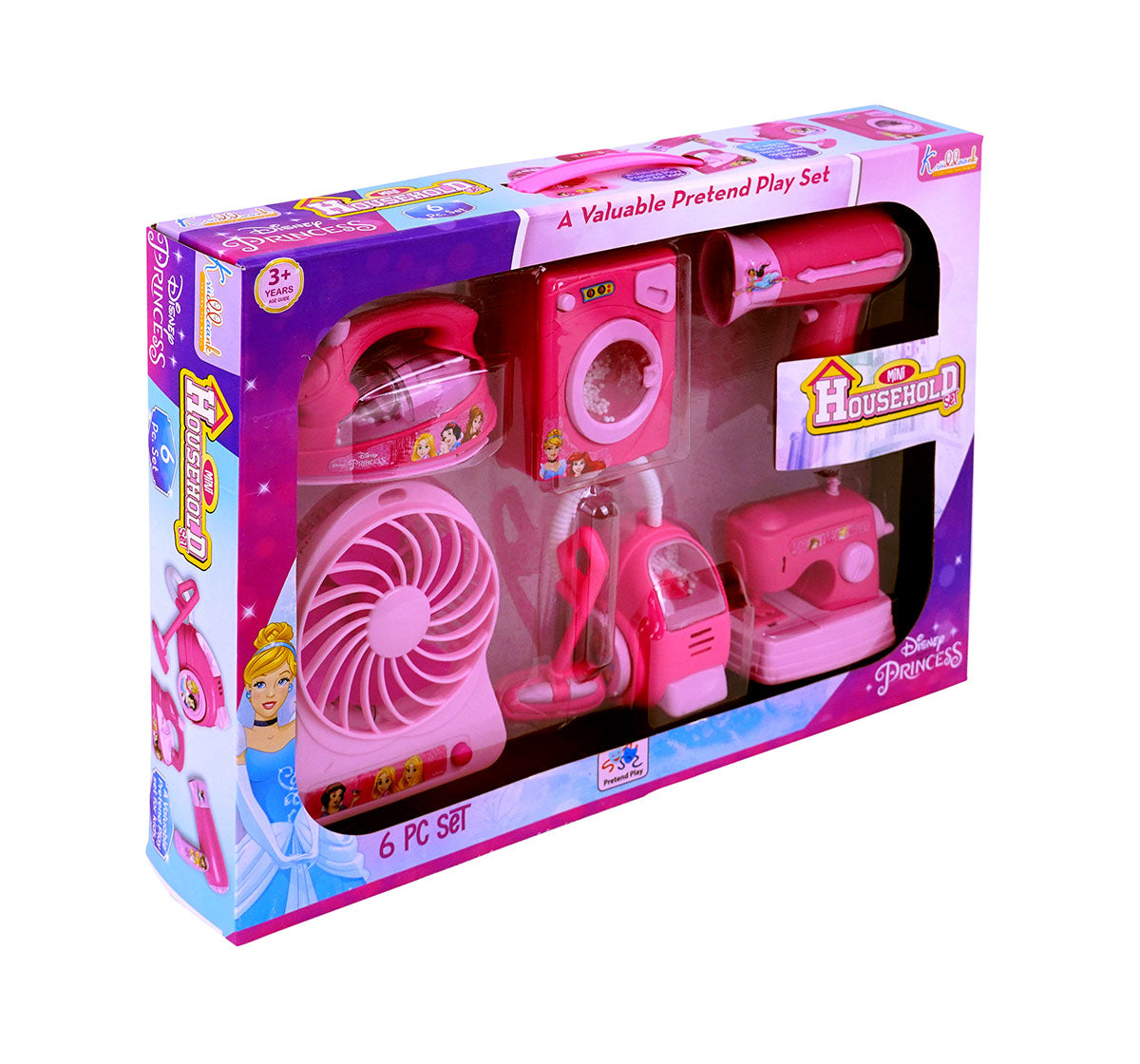 Kriiddaank HouseholdSet(6pc)-PrincessThemeHHS-100330ByDisneyRole Play Household SetPrincess Household Toy CollectionPrincess Home PlaysetPrincess Theme 6-Piece SetDisney Princess Household Set