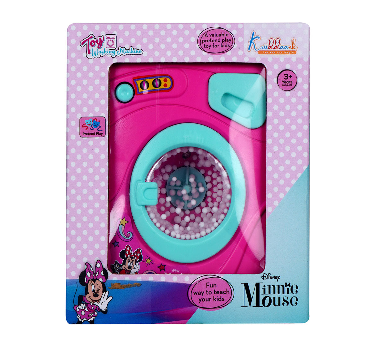 Kriiddaank WashingMachine-MinnieThemeHWM-100230ByDisneyMinnie Toy Washing MachineLight & Sound Washing Machine ToyPretend Play Home Appliance ToyLight & Sound Washing Machine ToyInteractive Home Appliance Toy for Toddlers