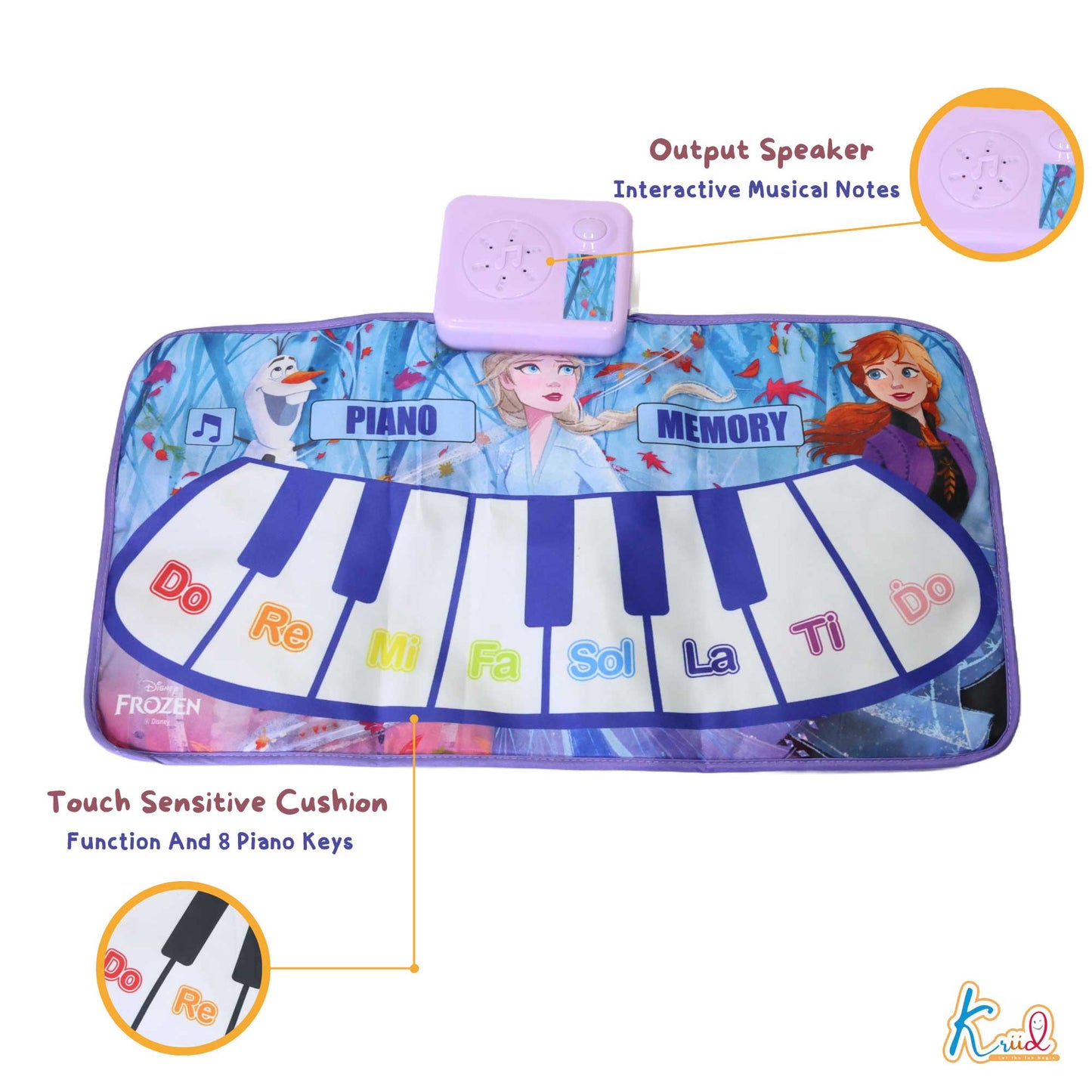 Kriiddaank PianoMusicMat-FrozenThemeByDisneyStep-On Sound Piano MatDisney Frozen Interactive Music MatElsa & Anna Piano Play MatMagical Frozen Sound Mat for GirlsRhythmic Play Mat for Kids