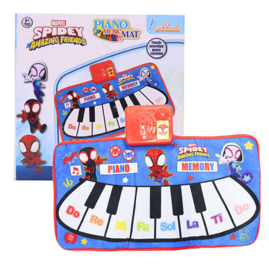 Kriiddaank  Piano Music Mat-SpidermanElectronic Keyboard Mat for KidsMusic Learning Mat for ToddlersTouch Sensitive Music MatPortable Roll-Up Piano MatRhythmic Play Mat for Kids