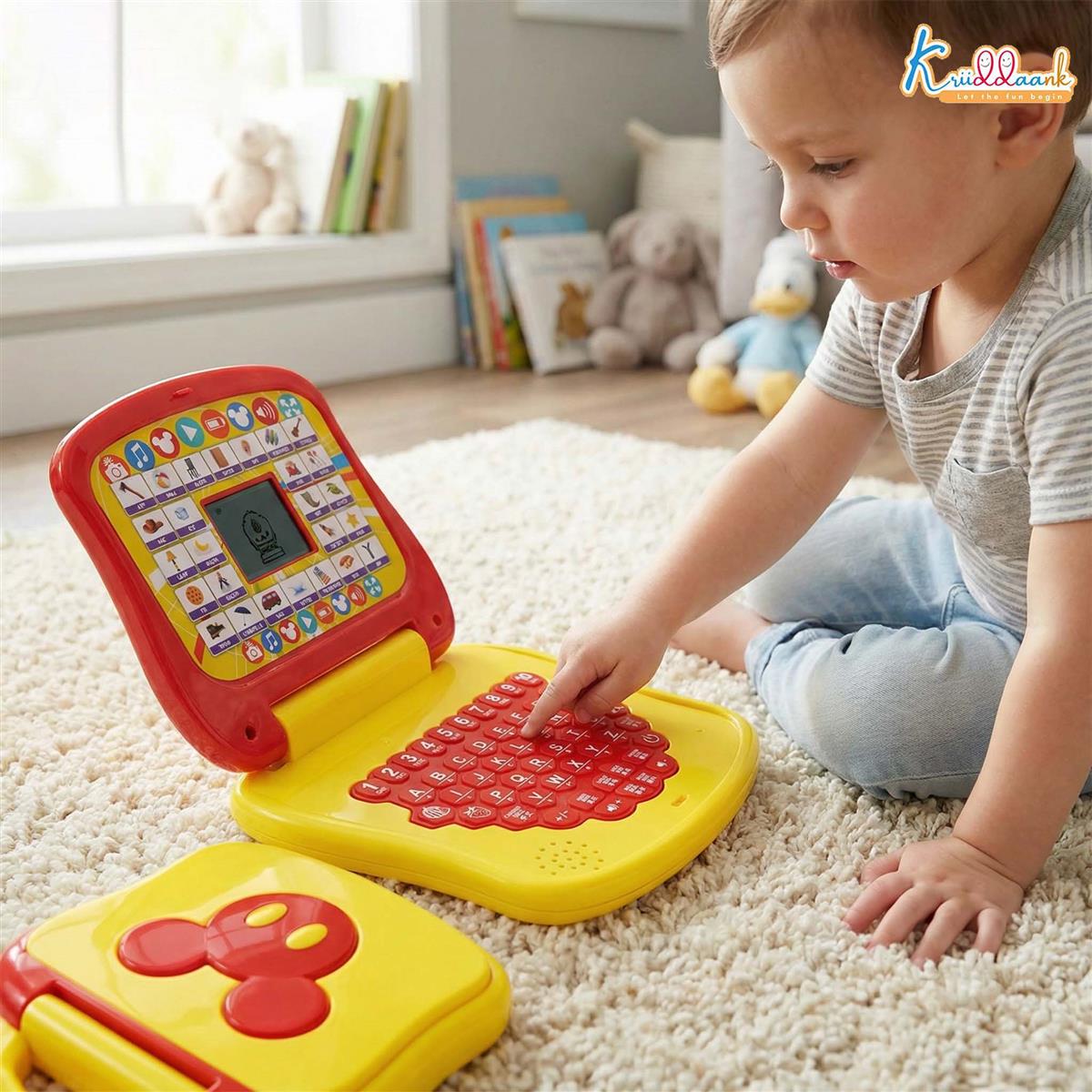 LTS Mickey Mouse Theme Educational Laptop for Kids - Interactive Preschool Learning Toy with Alphabet, Numbers & Word Pronunciation, Battery Operated English Computer for Boys & Girls 3+ Years