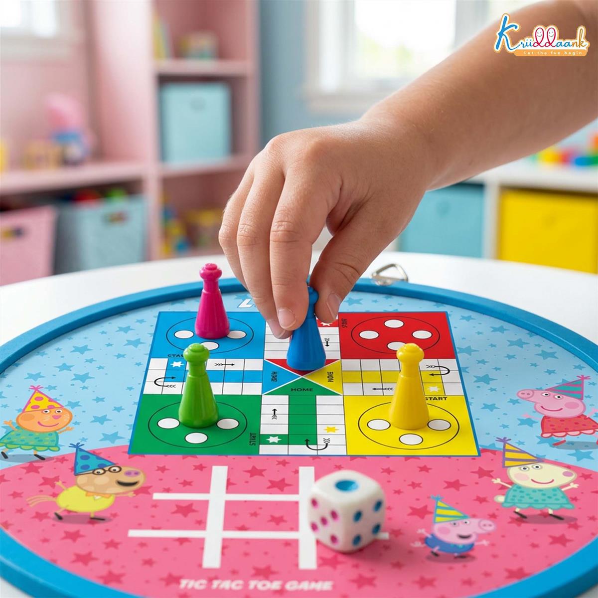 Peppa Pig 2-in-1 Flip N Play Board Game - Magnetic Dartboard & Classic Ludo Set for Kids | Safe Indoor Target Game with Dice, Darts & Pawns | Fun Family Game for Boys & Girls Ages 3+