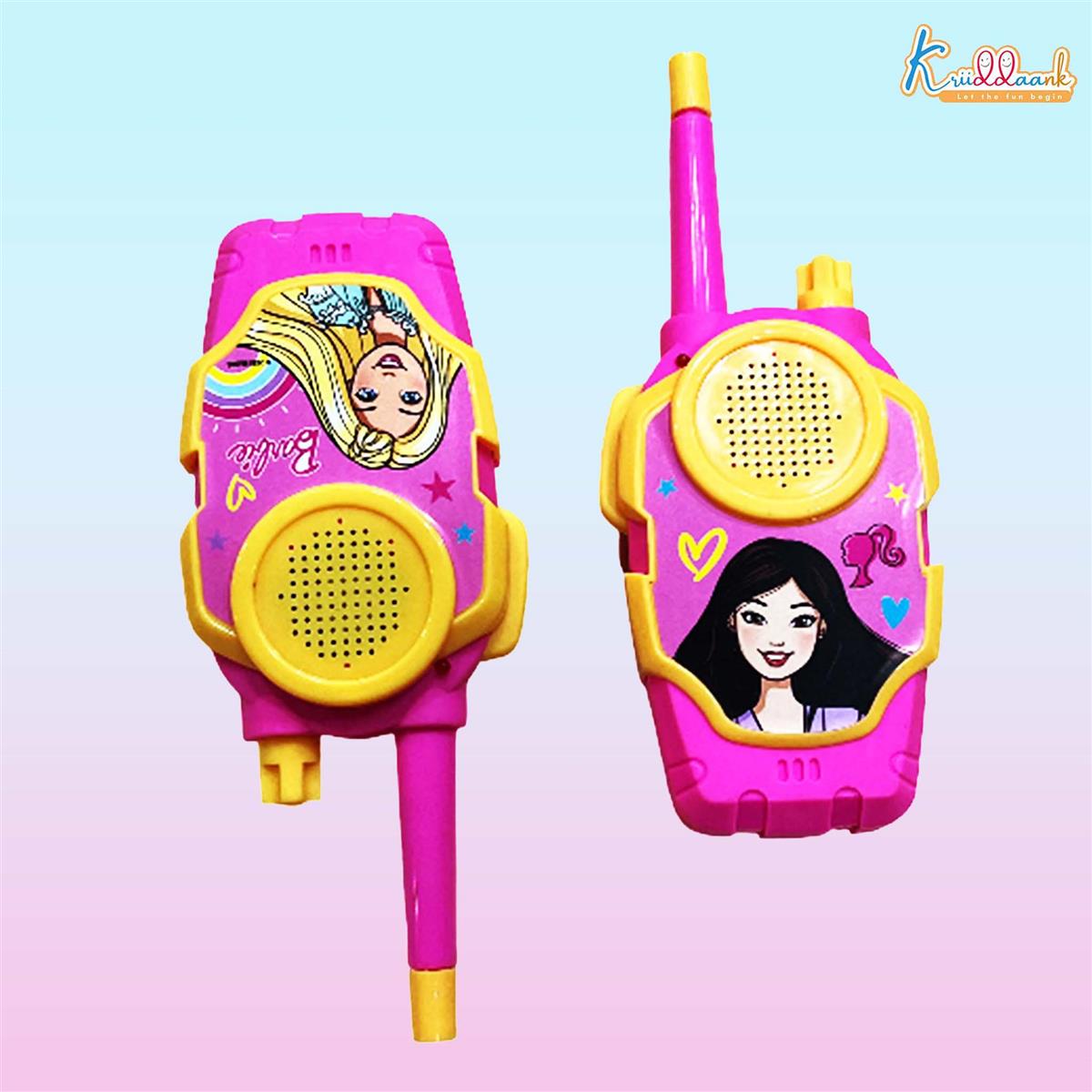 Barbie Walkie Talkie Set for Kids - 75m Long Range 2-Way Radios, Pink Communication Toys for Girls & Boys, Ideal for Camping, Hiking & Indoor Play, Child Safe & Non-Toxic, Ages 3+ (2 Pieces)