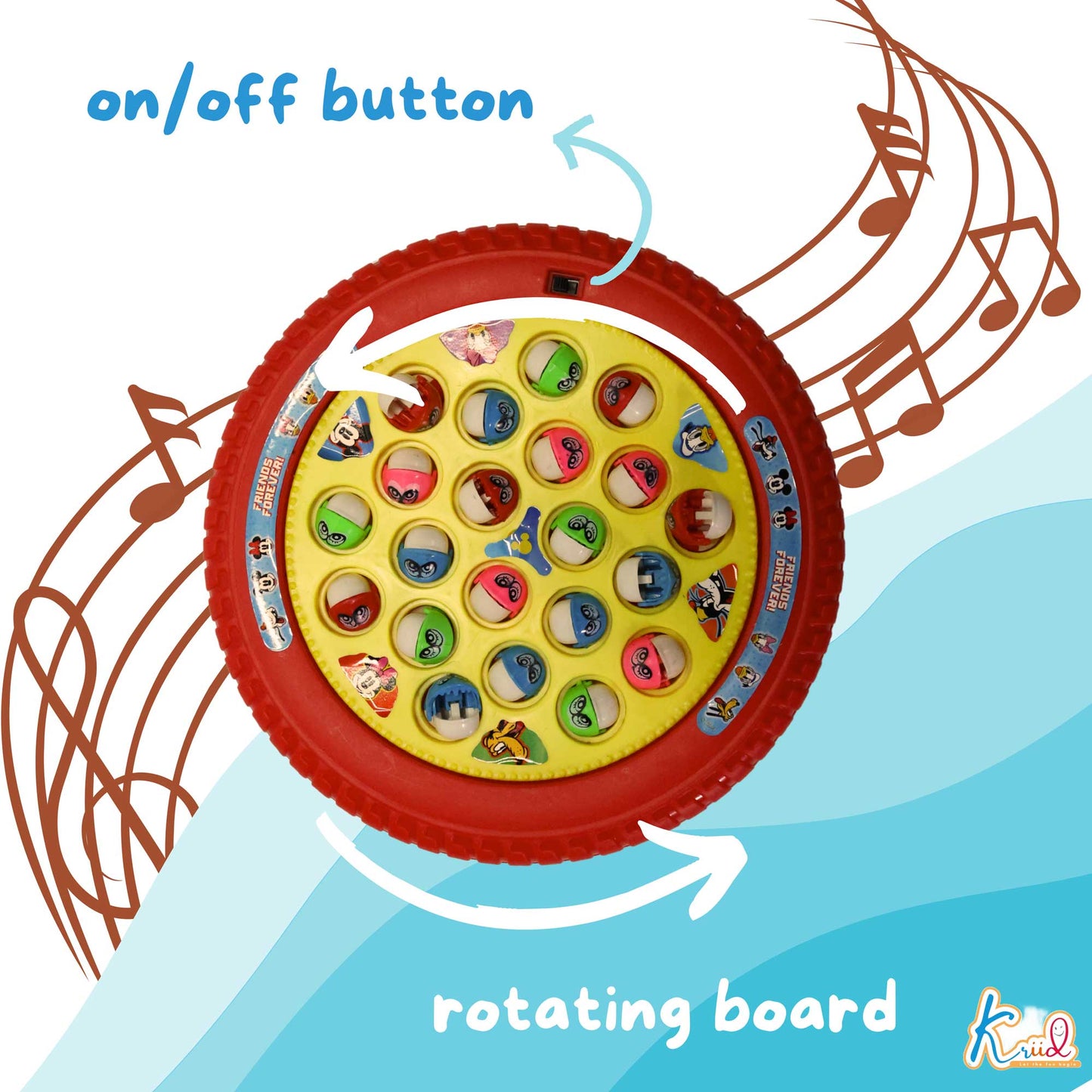 Kriiddaank MusicalFishingGame-MickeyThemeFS-100360ByDisneyBattery Operated Fishing GameFun Learning ToyBattery Operated Fishing GameInteractive ToyMickey Fishing Game