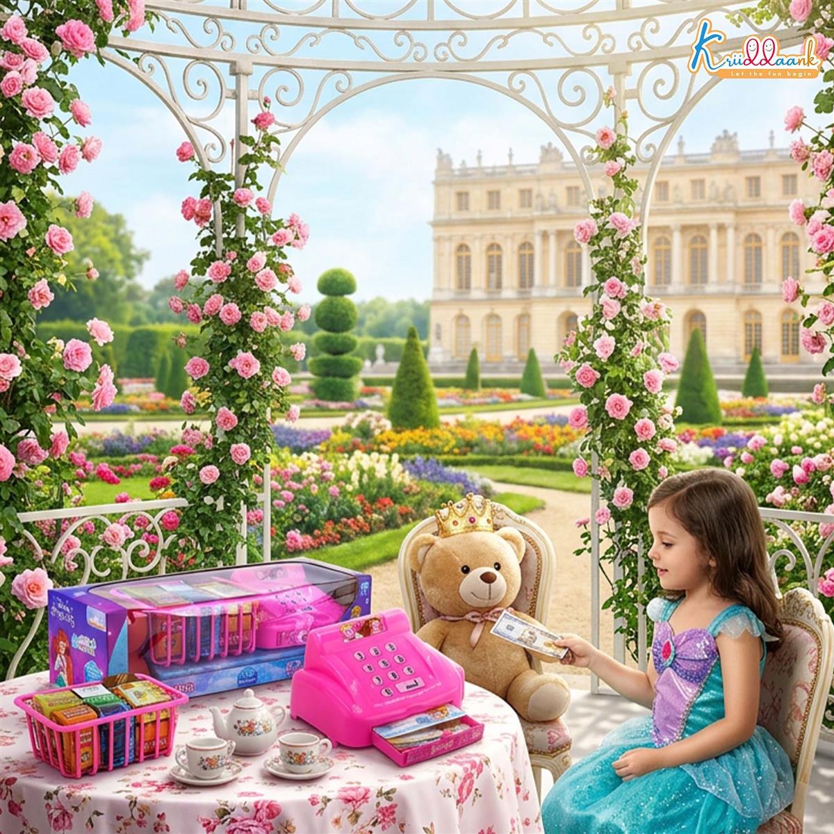 Disney Princess Cash Register Toy for Girls - 29 Pc Pretend Play Set with Play Money, Credit Card, Scanner, Real Sound Effects & Cash Drawer - Educational Math Learning Gift for Kids Ages 3+