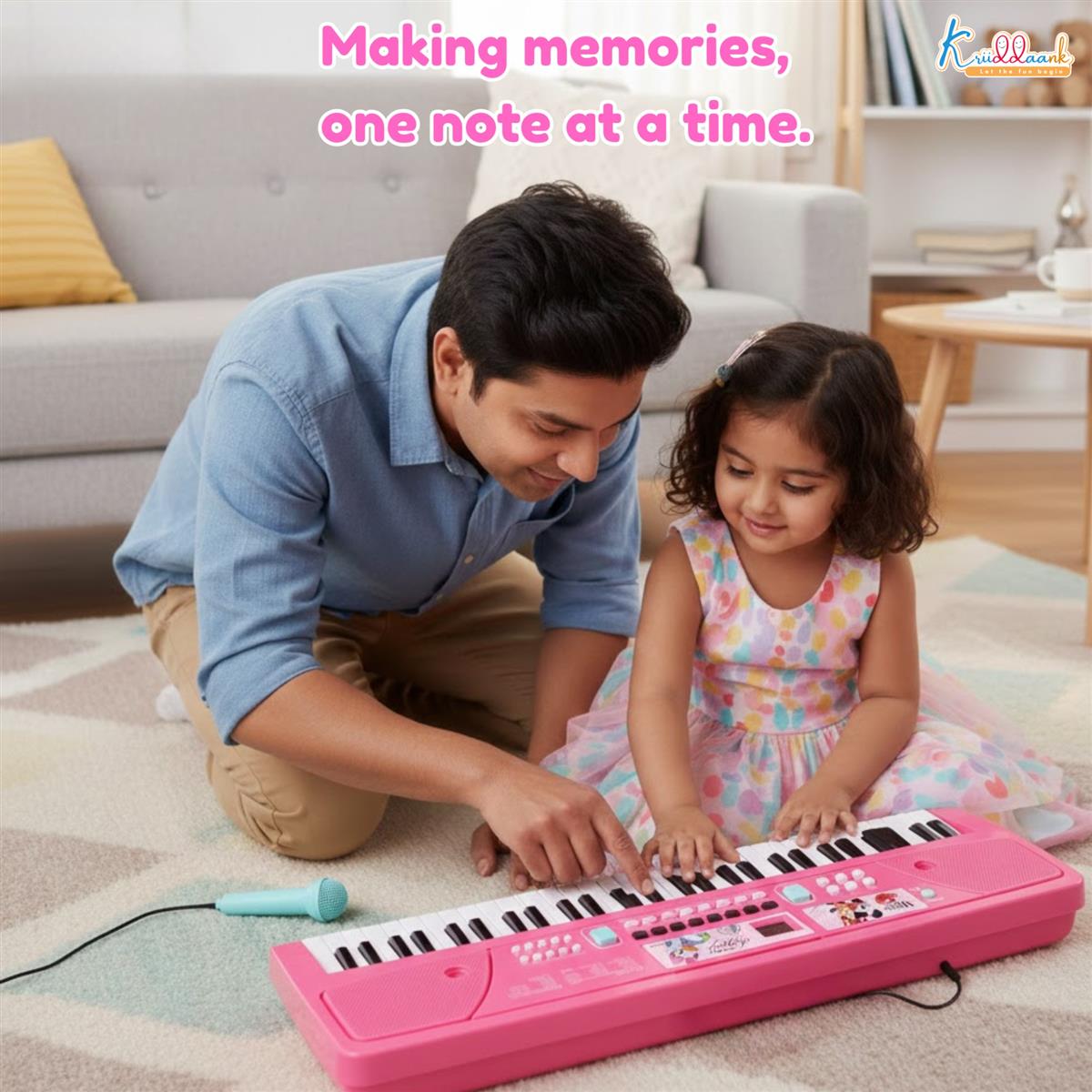 Disney Minnie Mouse 61-Key Keyboard Piano for Kids - Musical Toy with Microphone, Digital Screen, 17 Instrument Sounds, Recording Mode & USB Power - Pink Educational Gift for Toddlers Age 3+