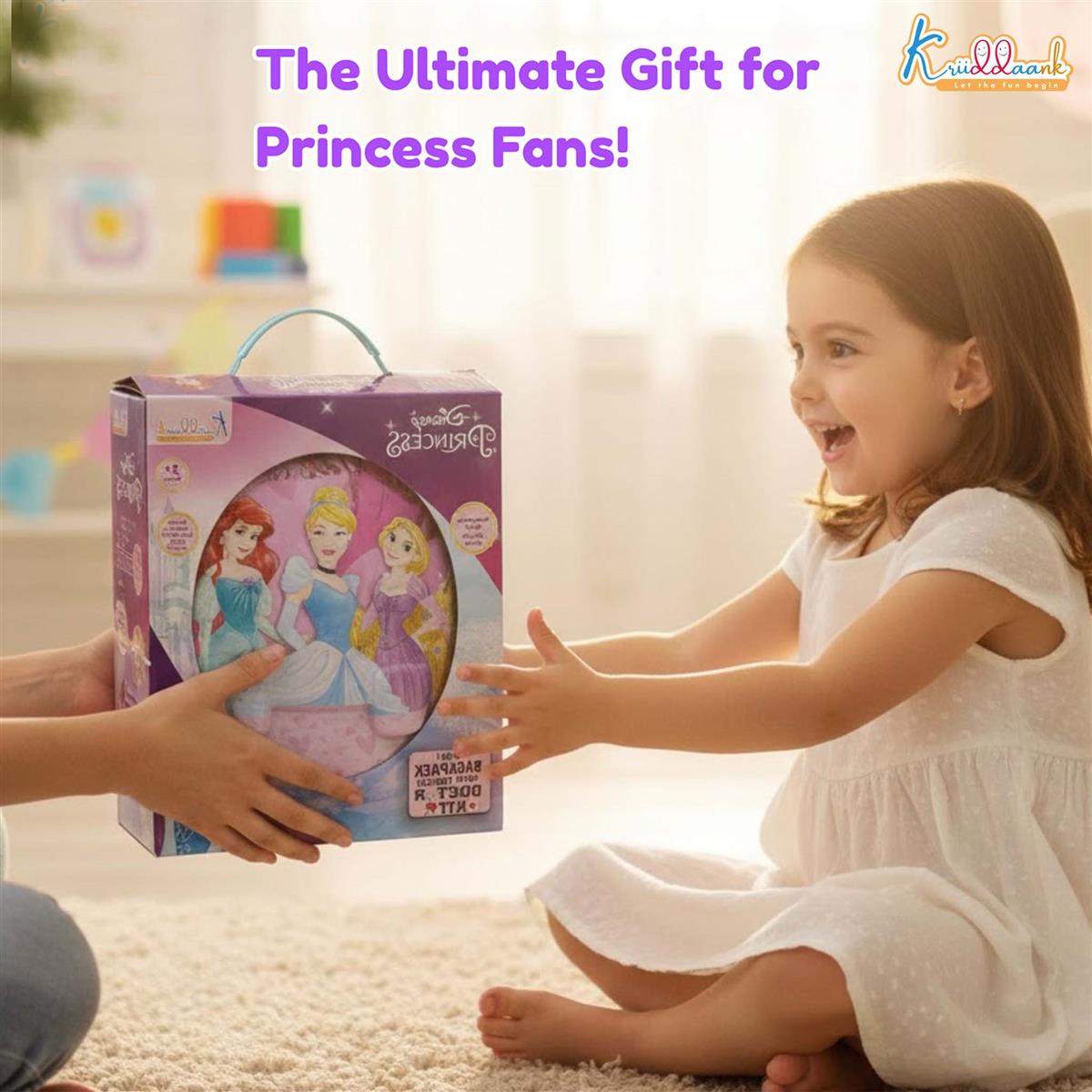 Disney Princess Backpack Doctor Gift Set for Girls - 8-Piece Kids Medical Kit with Interactive Stethoscope, Light & Sound Effects - Fun Educational Pretend Play Toy for Ages 3+
