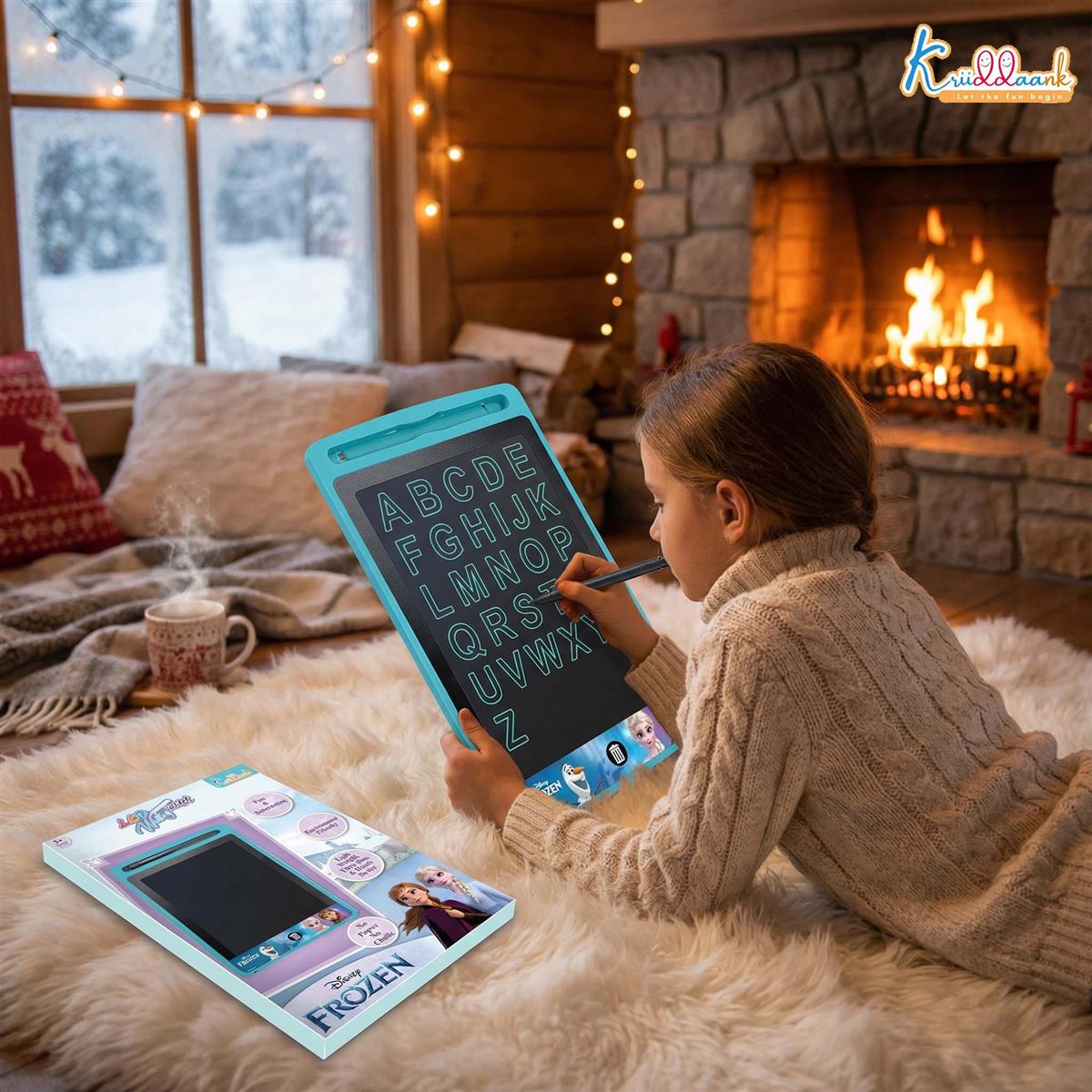 Kriiddaank 8.5" Frozen LCD Writing Tablet, Electronic Drawing Pad & Magic Slate for Kids, Toddler Travel Doodle Board with Lock Function, Portable Birthday Gift for 3-9 Year Old Boys & Girls, Blue