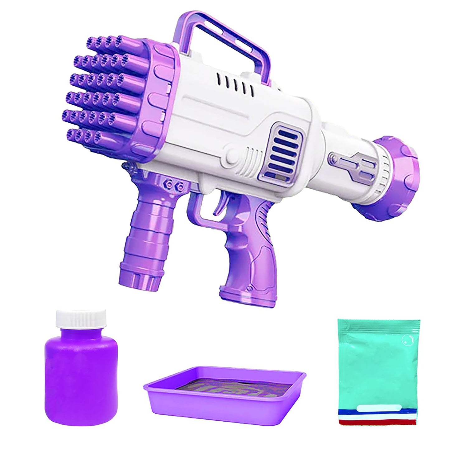 Kriiddaank BubbleGunAutomatic Bubble BlowerColorful Bubble ShooterOutdoor Bubble Gun for KidsBubble Machine Gun with LightsBattery-Operated Bubble Gun