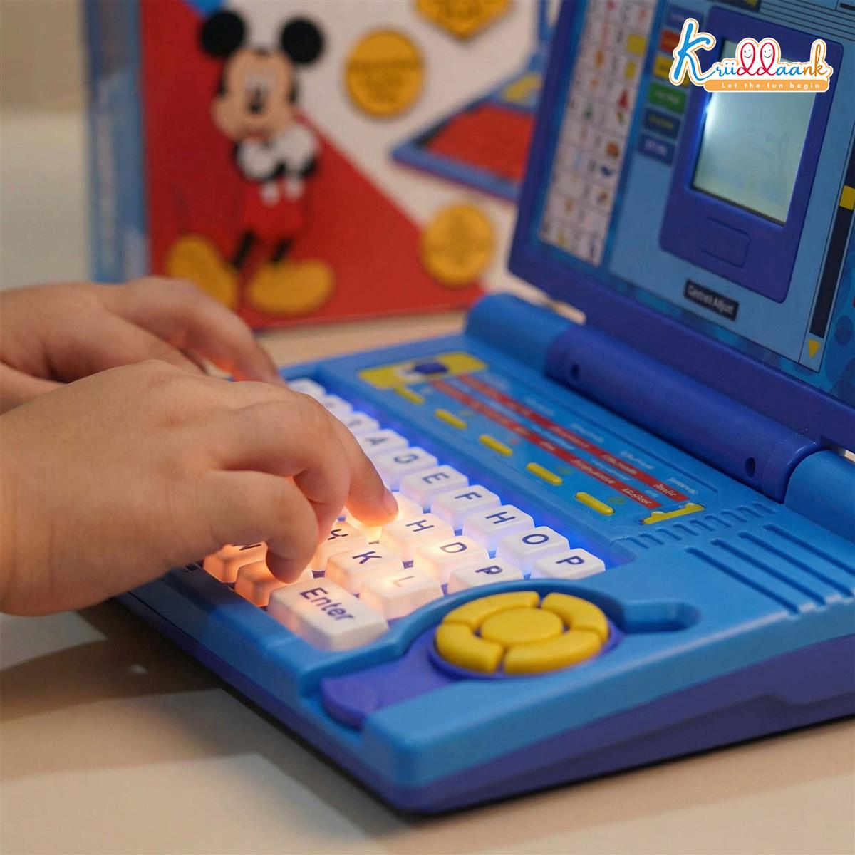 Mickey Educational Laptop for Kids Age 3+ | 20 Learning Activities for Alphabet, Math & Logic | Interactive Screen & Mouse Control | Memory Skill Development Toy | Mickey Theme (Red)