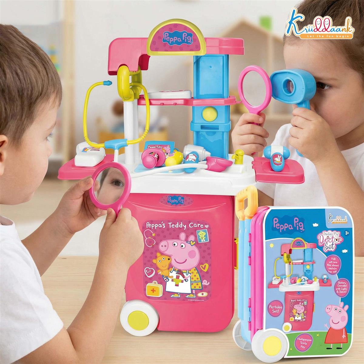 Hasbro Peppa Pig Doctor Set - Portable Medical Cart with Lights & 9 Accessories, Pretend Play Nurse & Doctor Kit for Kids Aged 3+, Pink Multipurpose Trolley Toy, Best Gift for Toddlers