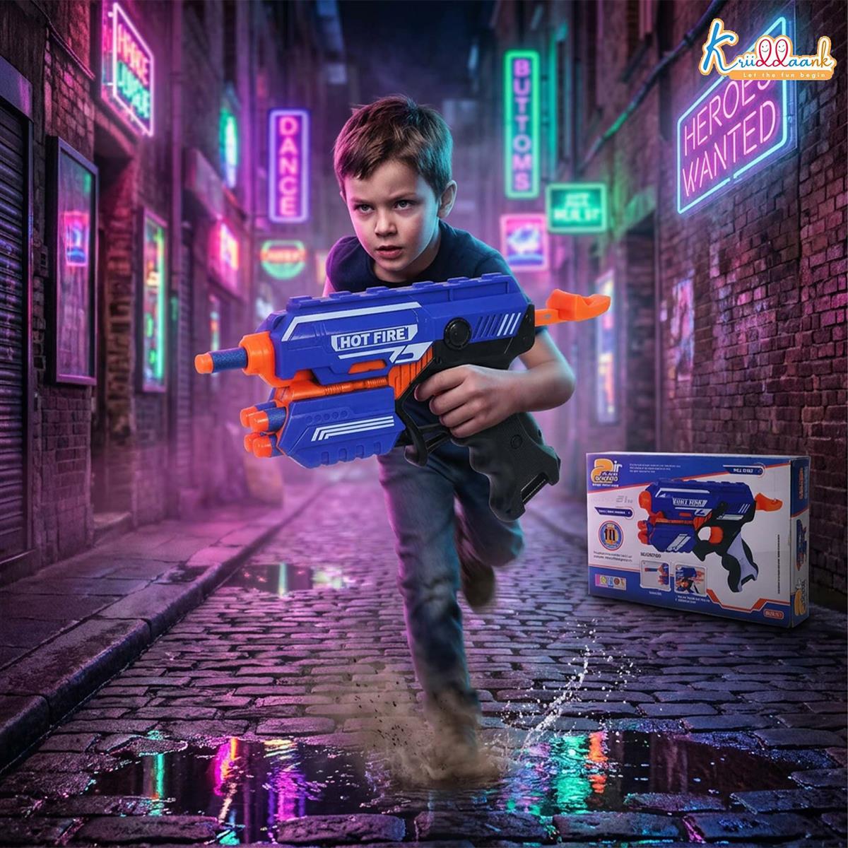 Blaze Storm Blaster Gun Toy for Kids - Soft Bullet Foam Dart Blaster with 10 EVA Bullets, Manual Single Shot Shooting Toy for Boys 3+ Years, Safe & Fun Action Playset, Multicolor