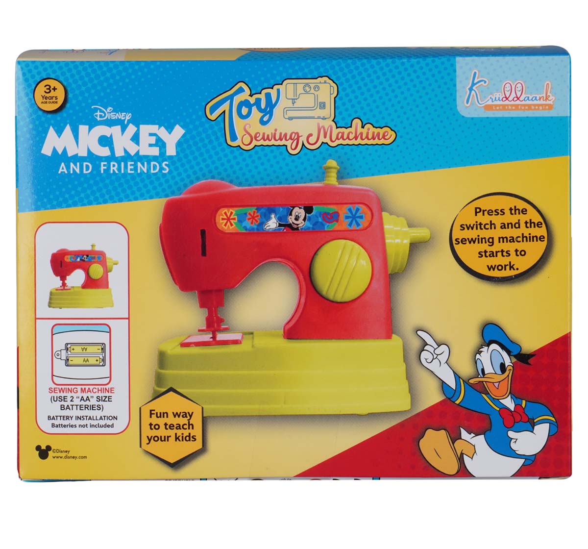 Kriiddaank HouseholdSewingMachine-MickeyThemeHSM-100210ByDisneyToy Sewing Machine with Interactive Buttons Toy Sewing Machine for KidsImaginative Play for KidsInteractive Sewing Machine for Early ChildhoodToy Sewing Machine for Toddlers with Sound