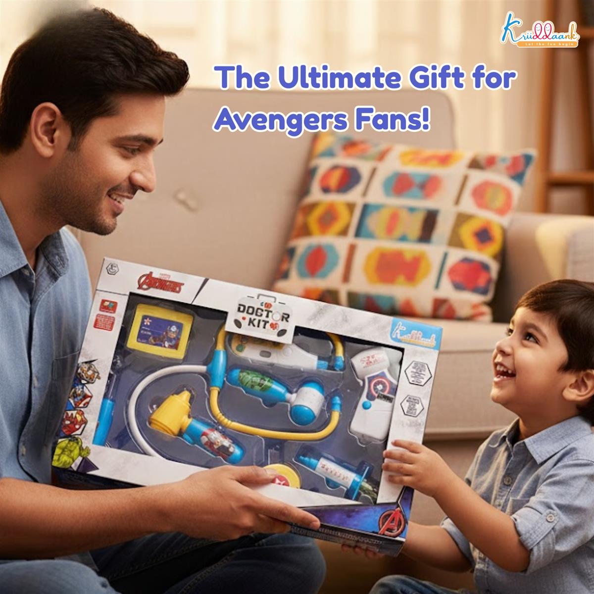 Avengers Marvel Doctor Playset for Kids - 8 Piece Superhero Medical Kit with Lights & Heartbeat Sounds - Educational Pretend Play Toy for Boys & Girls 3+ - Includes Stethoscope & Medical Tools