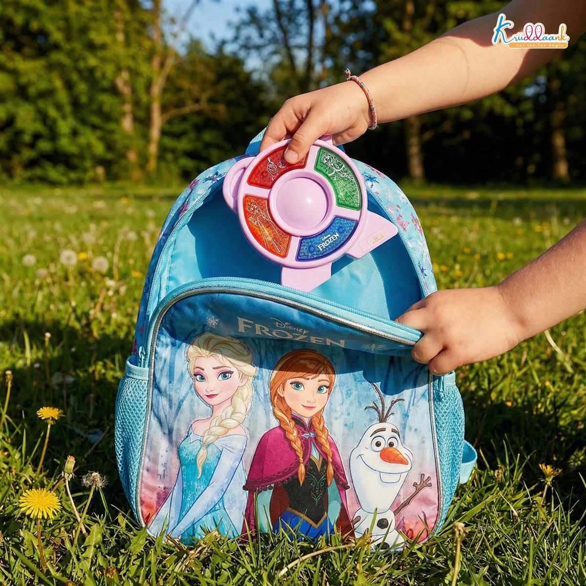 Frozen Theme Music Star Set for Kids - Elsa & Anna Musical Toy with 4 Animal Sounds & 4 Tones, Light & Sound Educational Guitar Toy for Toddlers, Girls 3+ Years (Turkish Blue)