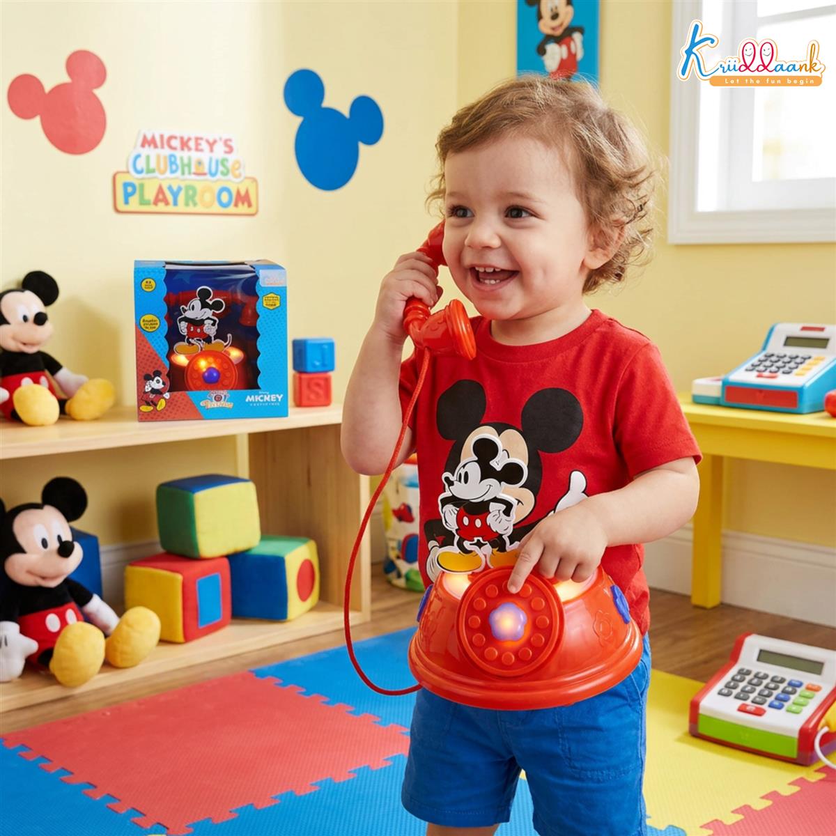 Mickey Mouse Talking Telephone Toy for Kids - Disney Pretend & Play Musical Landline Phone with Interactive Sounds - Educational & Fun Gift for Boys & Girls Ages 3+