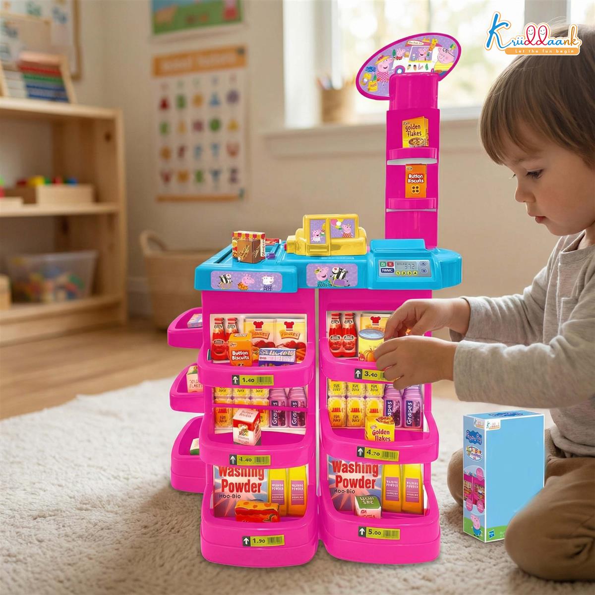 Hasbro Peppa Pig Supermarket Fun Play Set for Kids 5+ - Electronic Cash Register with Sound, Scanner, Conveyor Belt & 20 Grocery Accessories - Educational Pretend Play Toy for Girls & Toddlers