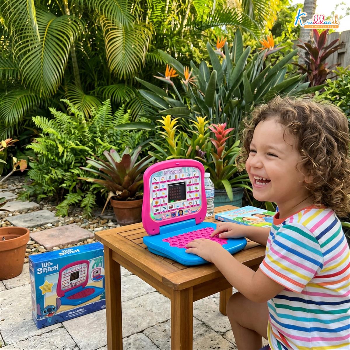 Stitch Educational Laptop for Kids with Screen - Learn Alphabets, Numbers, Words & Music - Interactive Learning Toy for Boys & Girls Ages 3+ - Logic & Memory Development, Stitch Theme Blue