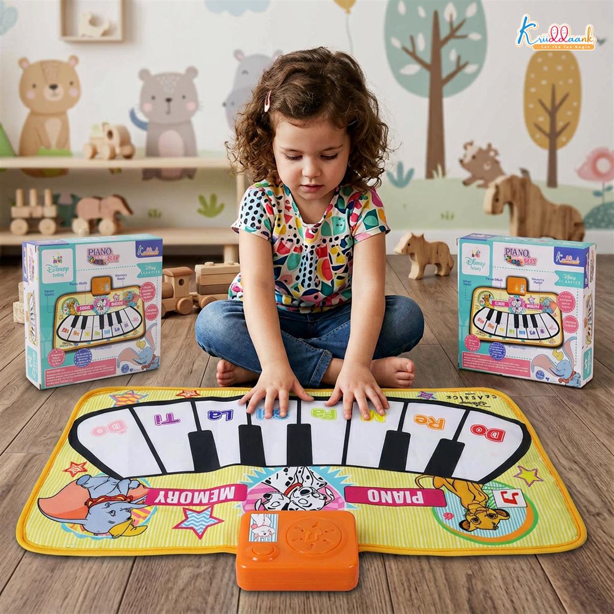 Disney Piano Music Mat - Electronic Floor Keyboard for Toddlers & Kids | Interactive Musical Dance Playmat with 8 Piano Keys & 3 Function Keys | Educational Learning Toy for Boys & Girls 3+ Years