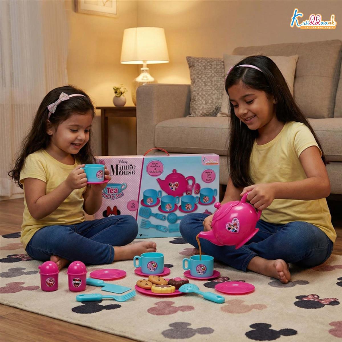 Minnie Mouse 15-Piece Tea Party Set for Kids - Pretend Play Kitchen Toy with Electronic Kettle, Realistic Boiling Sounds & Lights - Safe, Non-Toxic Birthday Gift for Girls & Boys, Ages 3+