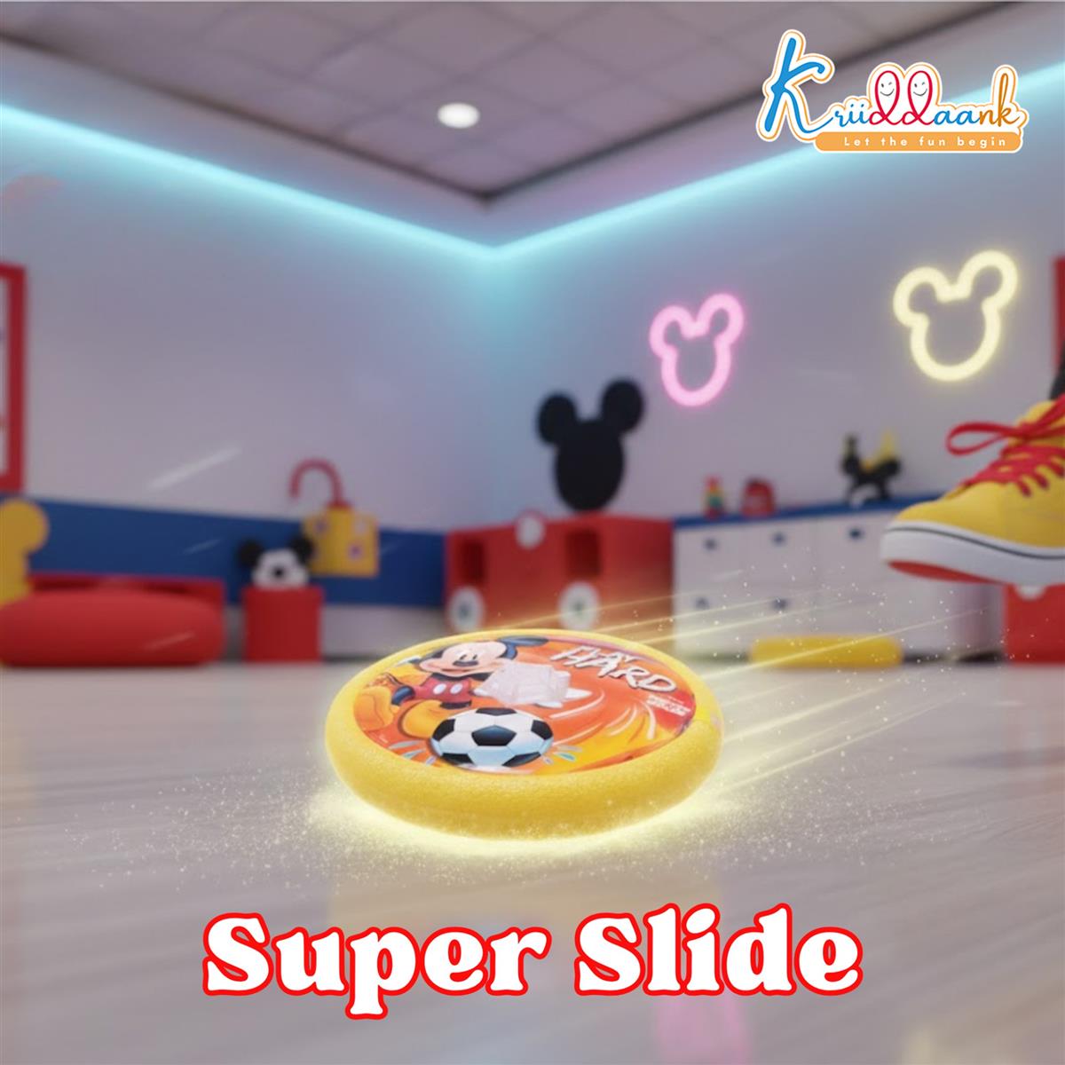 Disney Mickey Hover Football - LED Light Up Air Power Soccer Ball for Kids - Safe Indoor Game with Soft Foam Bumper - Interactive Sport Toy for Boys & Girls Ages 3+ - Ideal Birthday Gift