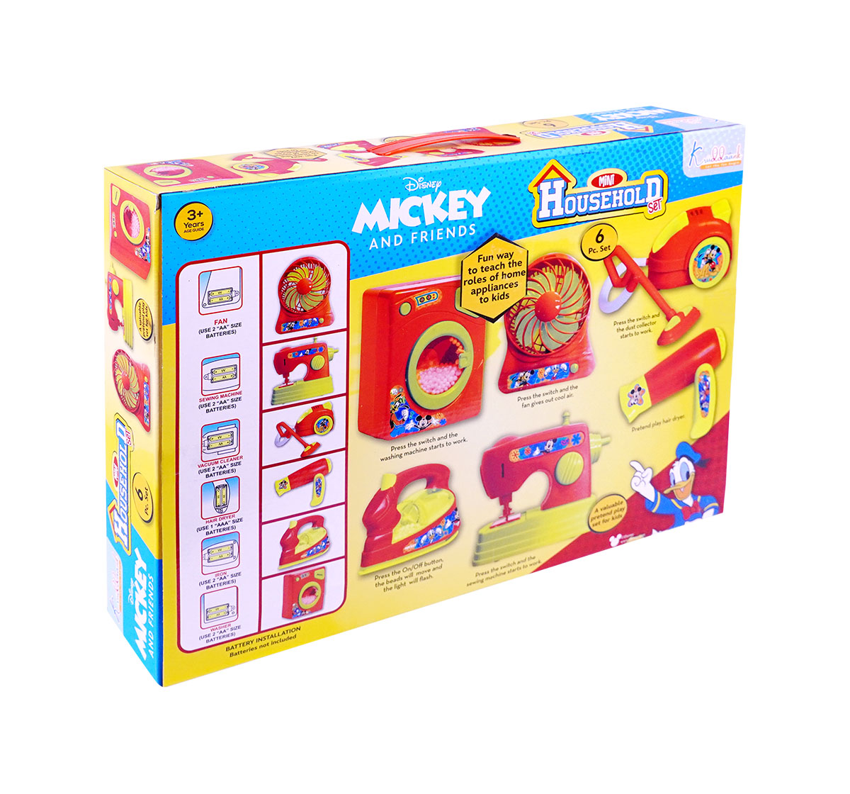Kriiddaank  Mini Household Set- 6pc MickeyMini household cleaning set for kidsToy household cleaning accessoriesInteractive cleaning toy set for kidsMini home cleaning kit for childrenMiniature home essentials playset