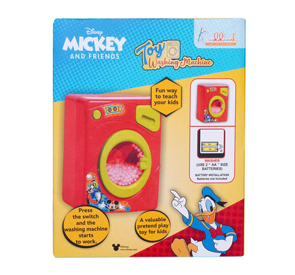 Kriiddaank WashingMachine-MickeyThemeHWM-100230ByDisneyMickey Toy Washing MachineLight & Sound Washing Machine ToyPretend Play Home Appliance ToyLight & Sound Washing Machine ToyInteractive Home Appliance Toy for Toddlers