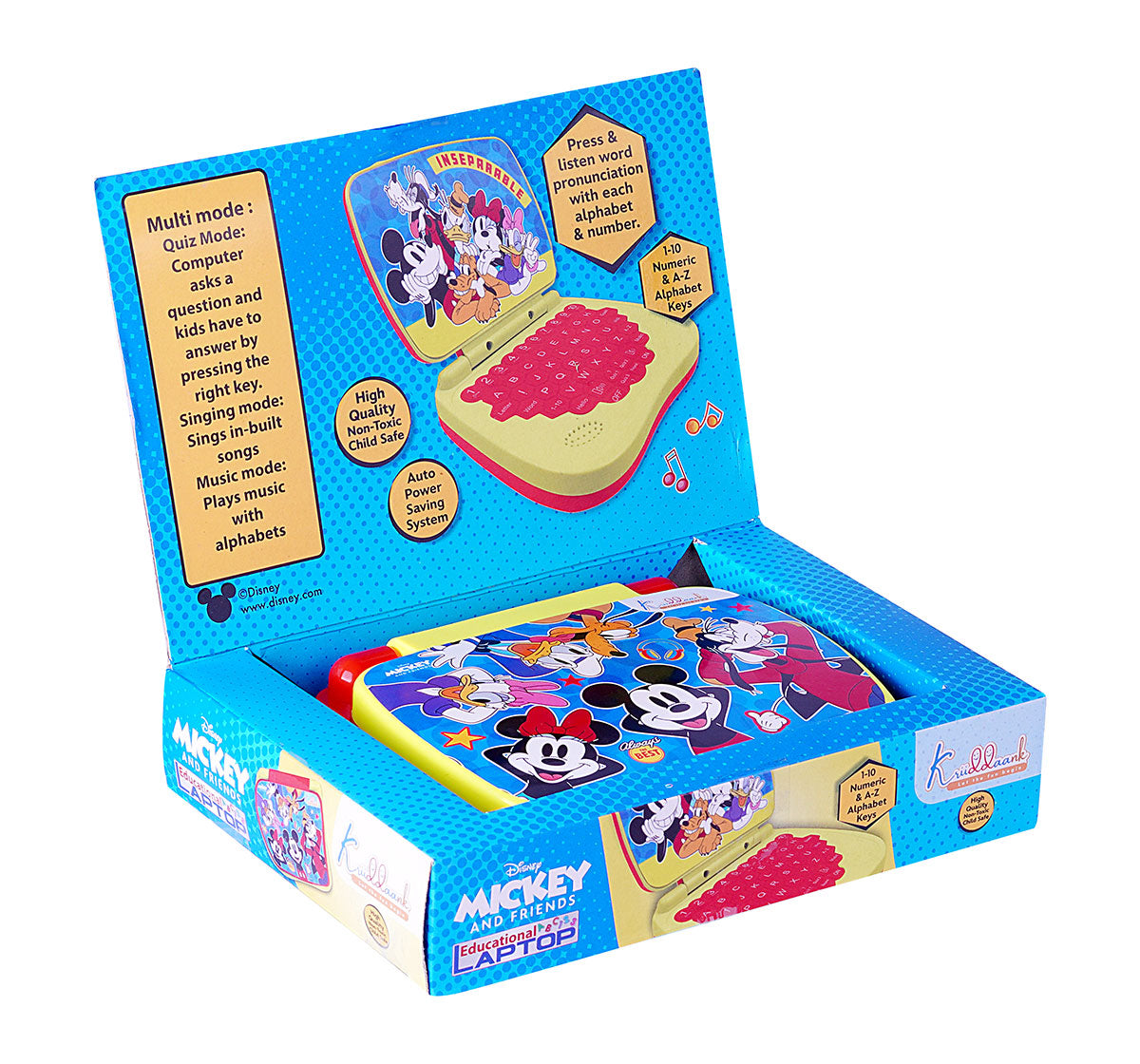 Kriiddaank  Educational Laptop LTW MickeyDisney Junior Mickey Mouse learning toyinteractive toy for learningMickey Mouse smart laptop for toddlersDisney toy laptop without screenToy laptop for kids without screen