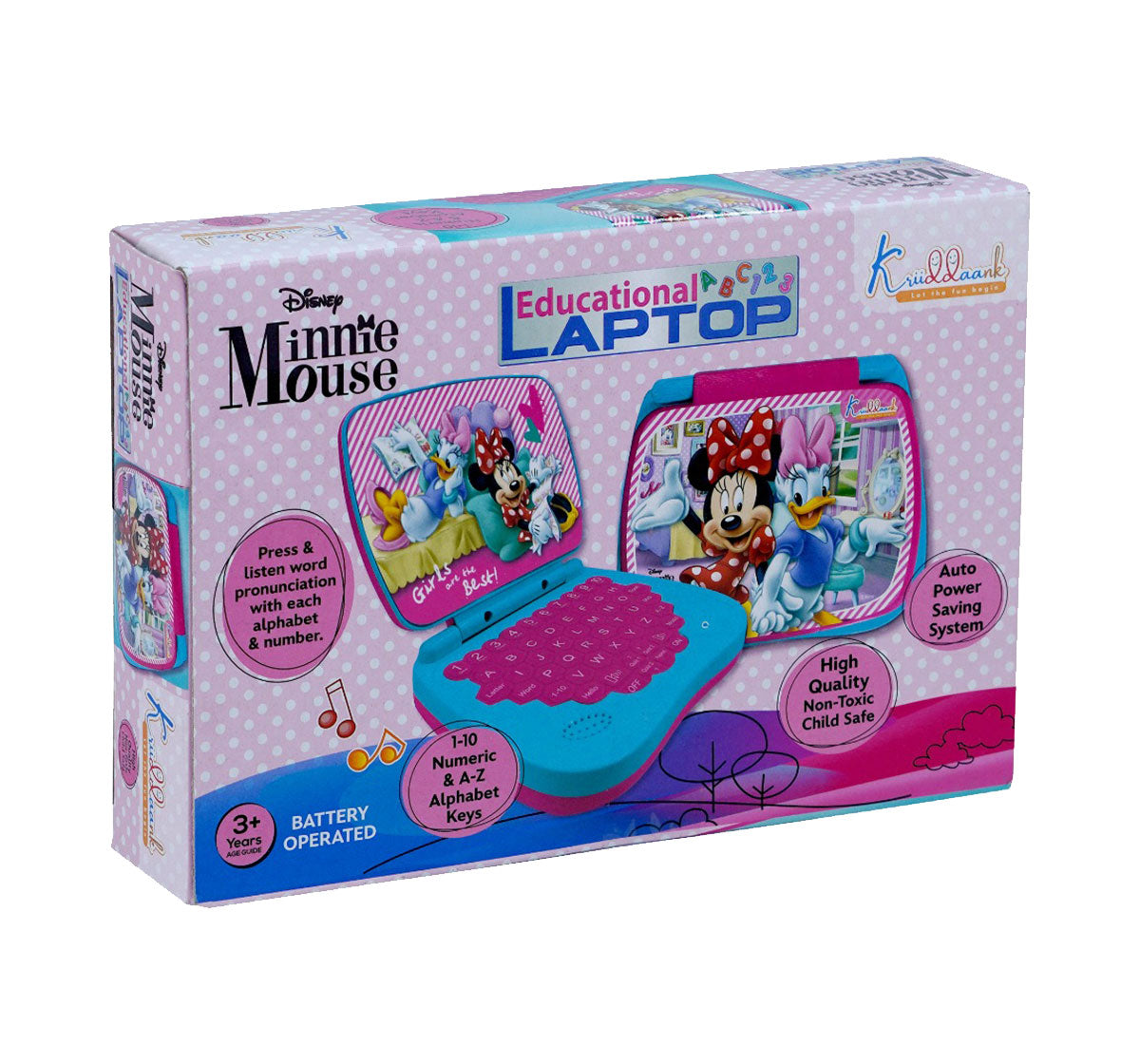 Kriiddaank  Educational Laptop LTW MinnieDisney Minnie Mouse learning laptopDisney laptop for 3+ year-oldslaptop for fun learning gamesEducational play laptopMinnie Mouse interactive laptop for 3+ years