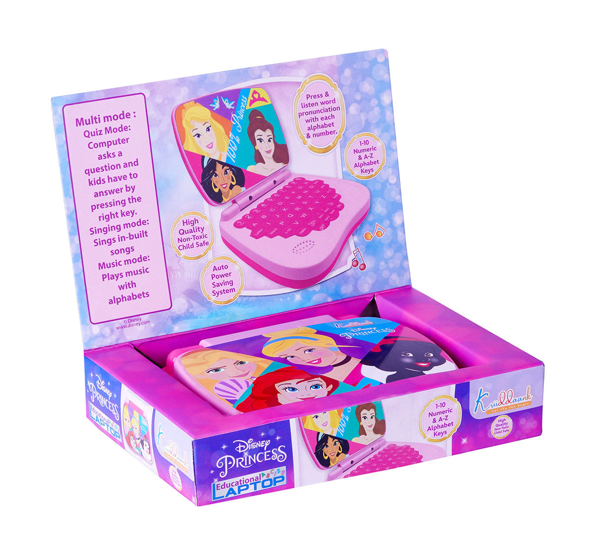 Kriiddaank  Educational Laptop LTW PrincessInteractive Princess laptop for toddlersPrincess laptop with interactive gamesPrincess-themed tech toys for girlsPrincess laptop with engaging contentFun Disney Princess learning tool for kids