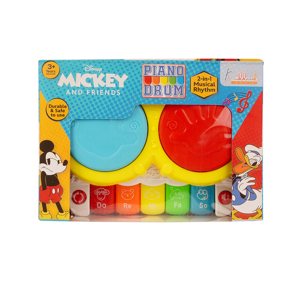 Kriiddaank  Piano Drum MickeyMini piano drum playset for toddlersInteractive drum and piano toy with lightsElectronic drum and piano keyboard toyKids’ piano drum musical toyMusical Toy