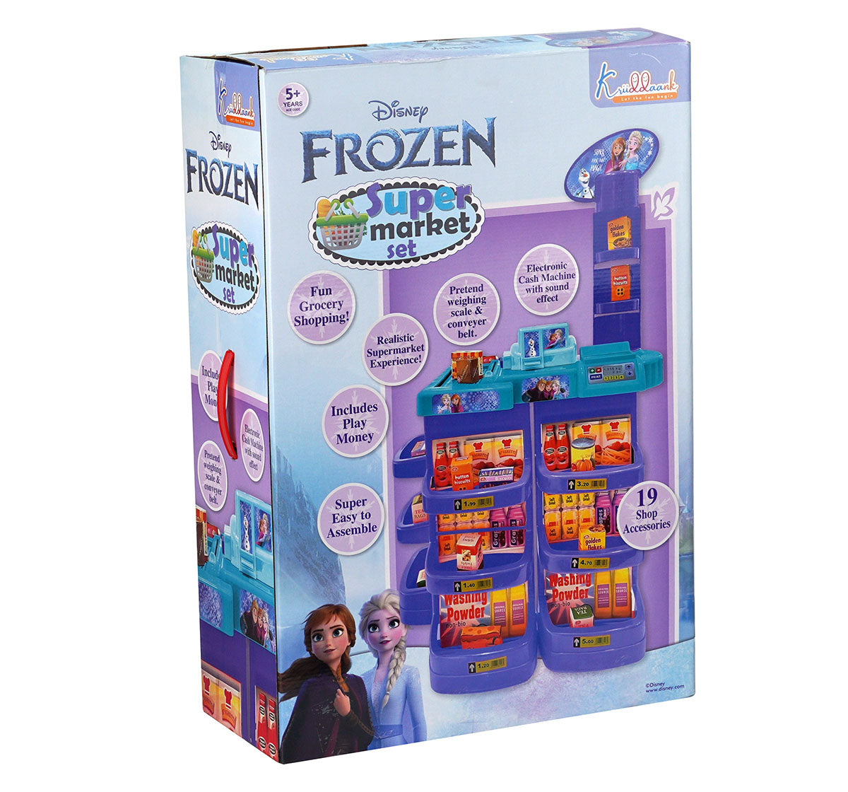 Kriiddaank SupermarketSet-FrozenThemeSMS-100520ByDisneyFrozen Supermarket PlaysetSupermarket Shopping Playset for KidsGrocery Store Play SetToy Cash Register with ScannerElsa & Anna Supermarket Toy Set