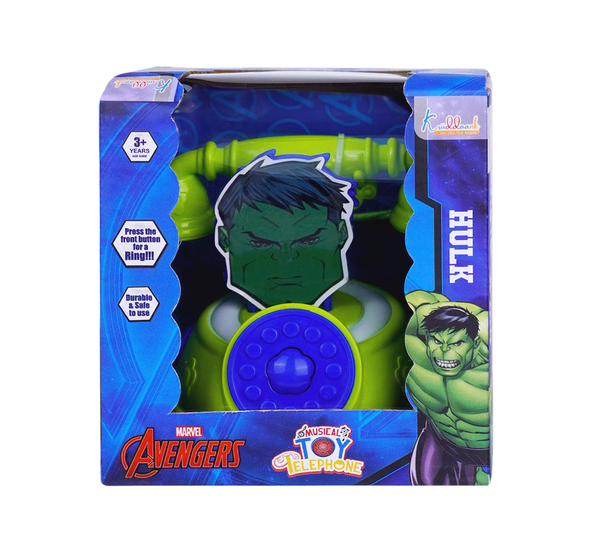 Kriiddaank Telephone-HulkThemeTP-100550ByMarvelHulk-Themed Toy TelephoneHulk Talking Toy PhoneMarvel Superhero Kids PhoneFun Hulk Toy for ToddlersHulk Play Phone with Sound Effects