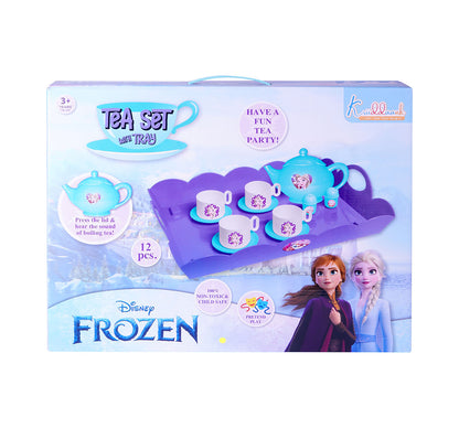 Kriiddaank TeaSetwithTray-FrozenThemeTST-100540ByDisneyFrozen Princess Tea Time SetElsa & Anna Tea Party Set for KidsFrozen Tea Trolley Playset for GirlsBest Tea Set for GirlsInteractive Tea Party Set