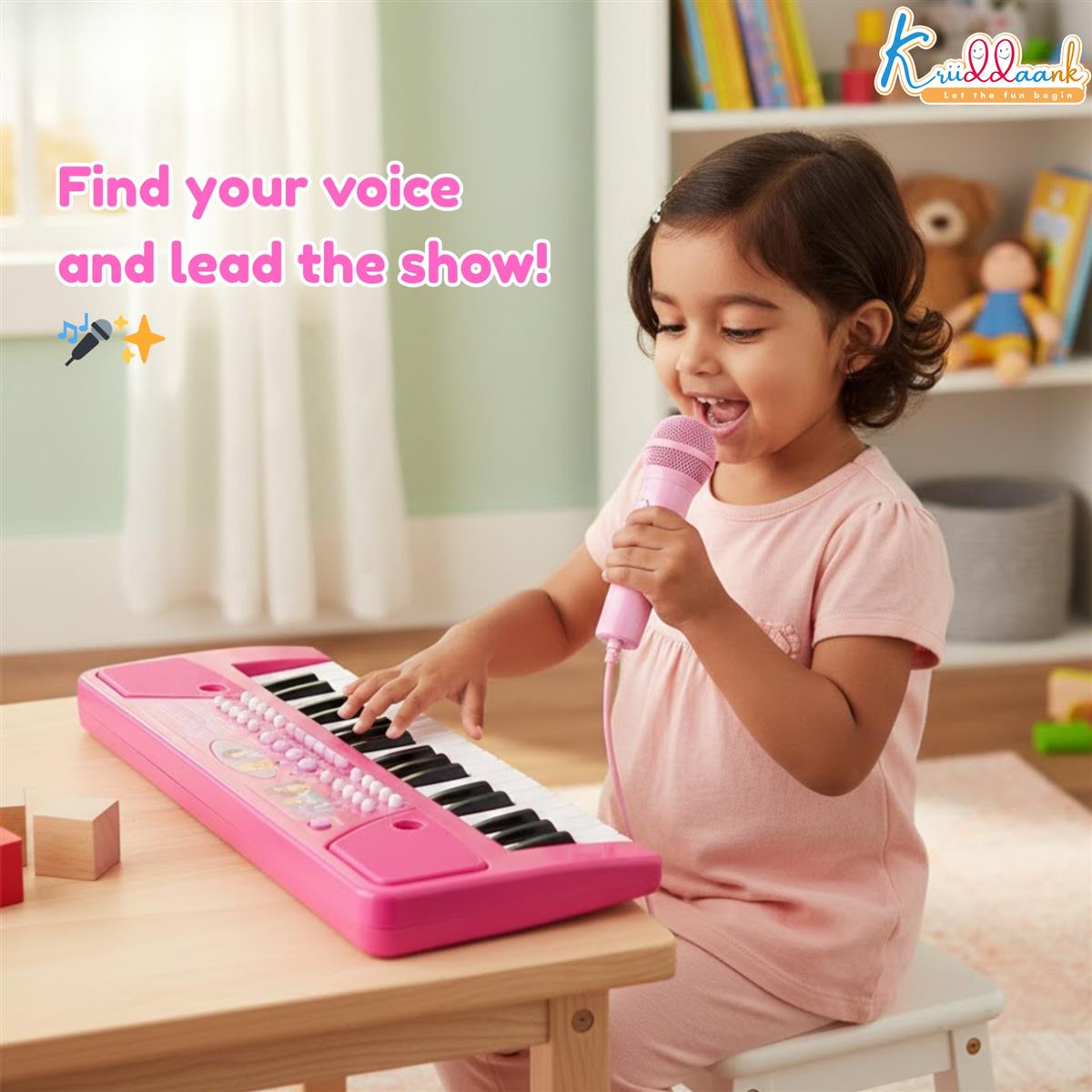 Princess Keyboard Piano for Girls - 37 Keys Musical Toy with Microphone, 8 Rhythms, 8 Tones & USB/Battery Power - Educational Learning Gift for Kids Aged 3+ Years - Pink