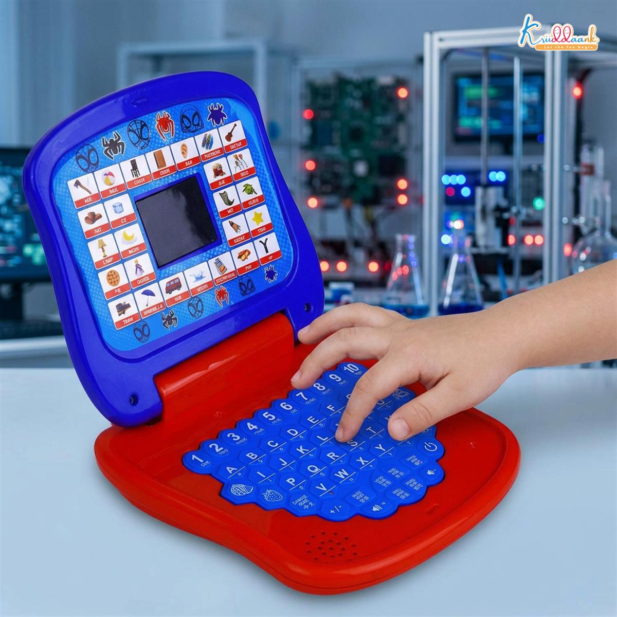 Spiderman Educational Learning Laptop Toy for Kids with LED Display & Music, Preschool Computer for Boys & Girls 3+ Years, ABC Alphabet & Number Learning, Blue & Red