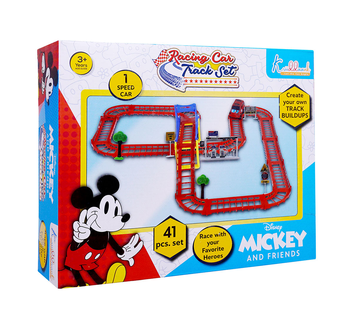 Kriiddaank  Car Track -Small MickeyFast & Fun Mickey RacetrackMini Mickey Car Track SetSound & Light FeaturesDisney’s Favorite Race TrackDisney Mickey Race Adventure