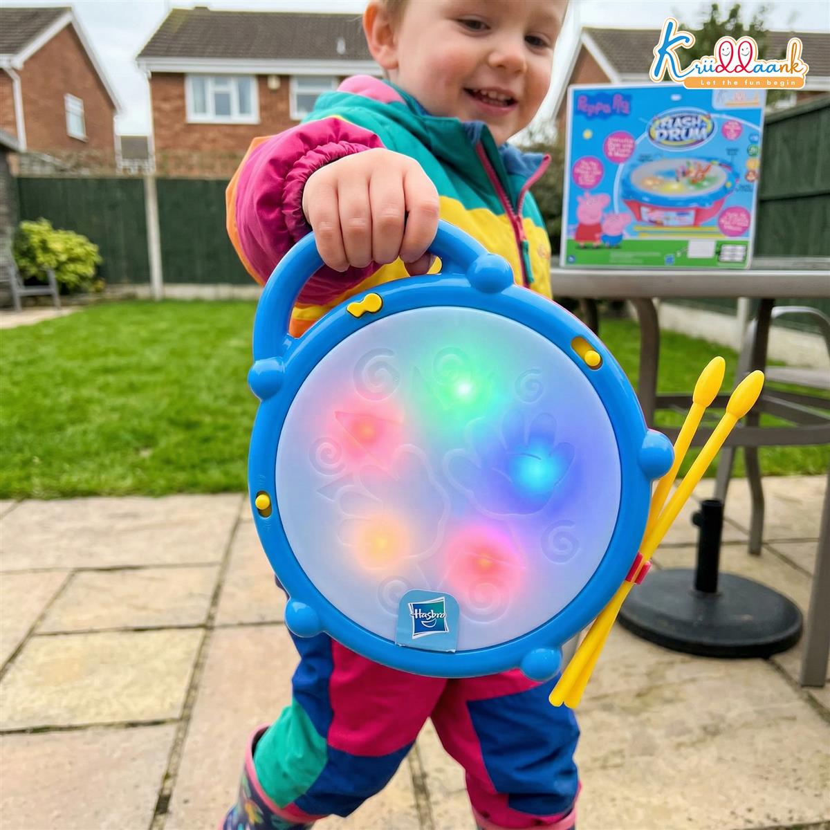 Hasbro Peppa Pig Theme Flash Drum Musical Toy with 3D LED Lights, 9 Songs & 9 Drum Sounds - Interactive Rhythm & Beats Toy for Kids 3+ Years - Pink Educational Sensory Toy