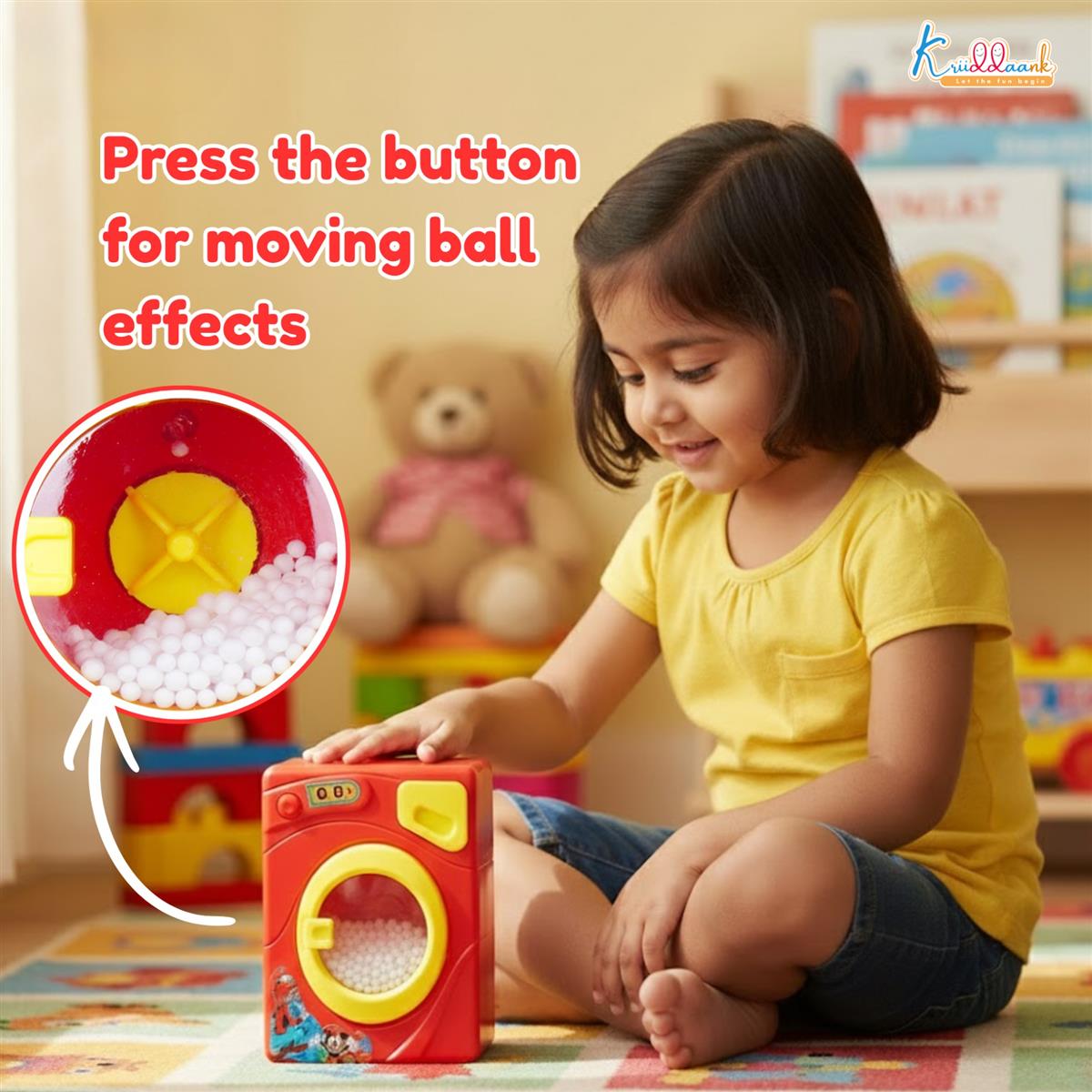 Mickey Family Interactive Mini Washing Machine Toy for Toddlers - Battery Operated Home Appliance with Realistic Sounds & Motion - Disney Mickey Pretend Play Laundry Set for Kids Ages 3+