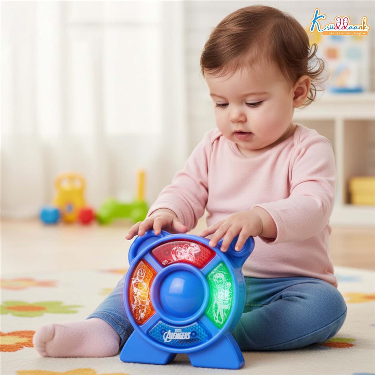 Marvel Avengers Theme Music Set - Star Shaped Guitar Toy for Kids with Lights & Sounds - Portable Educational Musical Toy for Toddlers 3+ Years - Interactive Superhero Gift