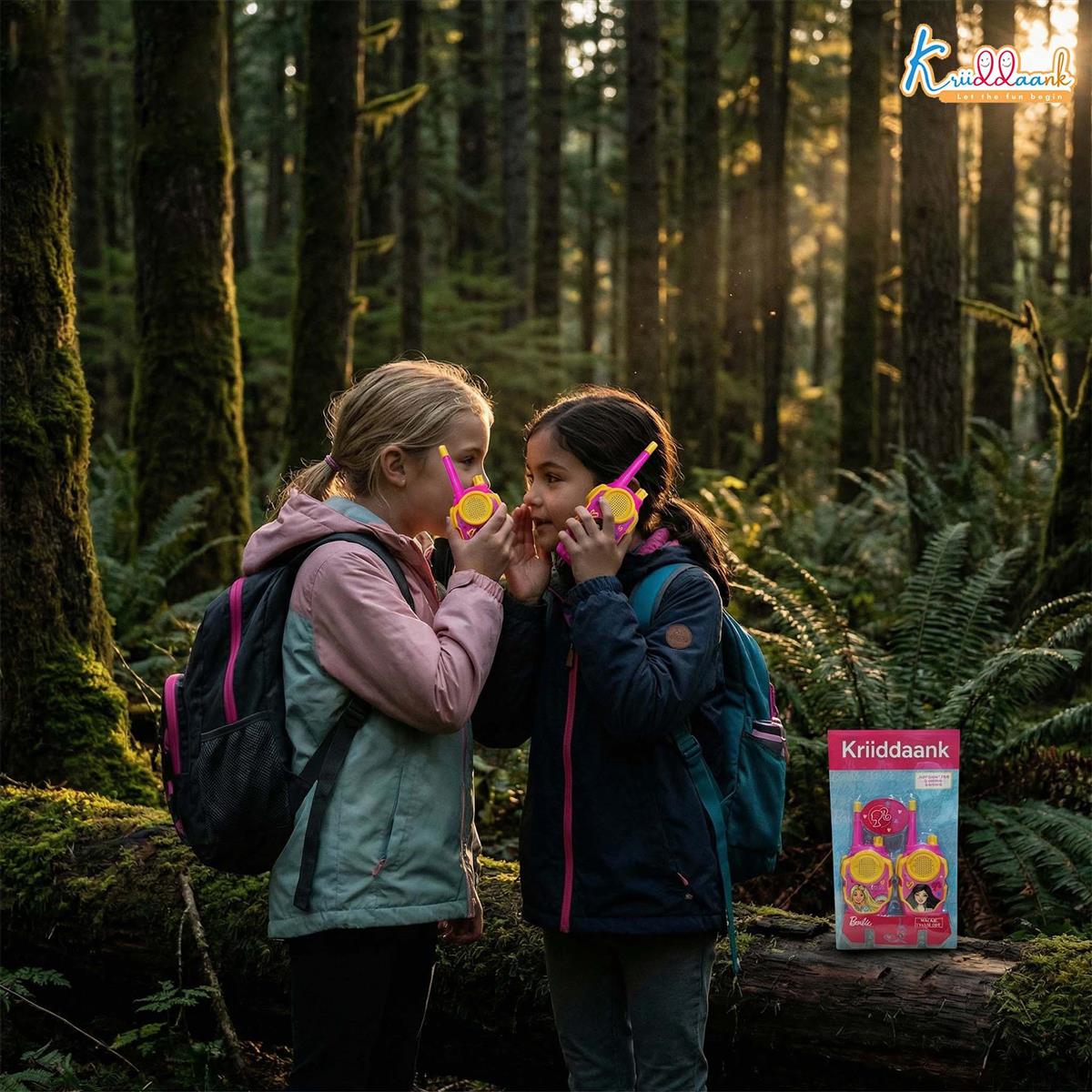Barbie Walkie Talkie Set for Kids - 75m Long Range 2-Way Radios, Pink Communication Toys for Girls & Boys, Ideal for Camping, Hiking & Indoor Play, Child Safe & Non-Toxic, Ages 3+ (2 Pieces)