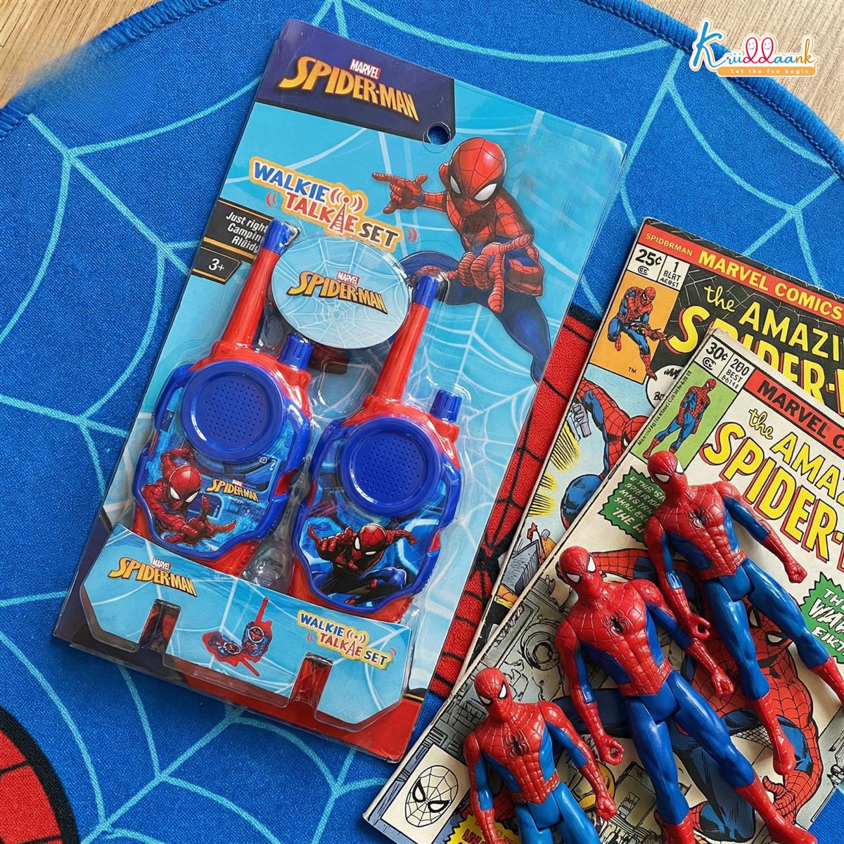 Spider-Man Inspired Walkie Talkie Set for Kids - 75m Long Range 2-Piece Communication Toy - Blue Outdoor Adventure Gear for Boys & Girls 3+ - Ideal for Camping, Hiking & Roleplay Gifts