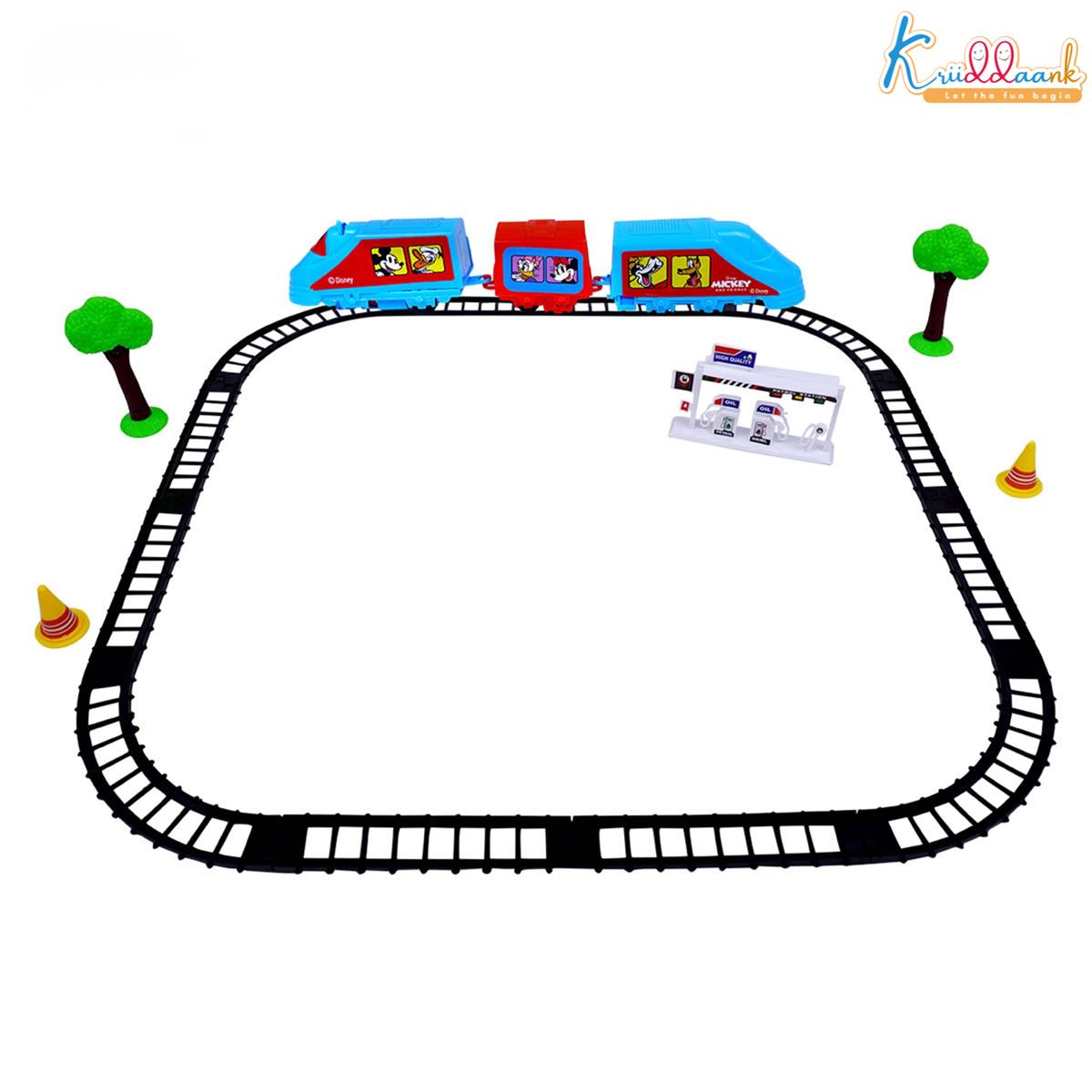 Kriiddaank Mickey Mouse Big Bullet Train Set for Kids (21 Pcs) - Educational Toy with Easy-to-Assemble Tracks & Sound Effects - Battery Operated Learning Toy for Boys & Girls, 3+ Years